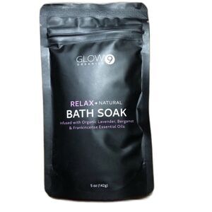 GLOW9 ORGANICS BATH SALT RELAX LAVENDER BERGAMOT FRANKINCENSE 5oz